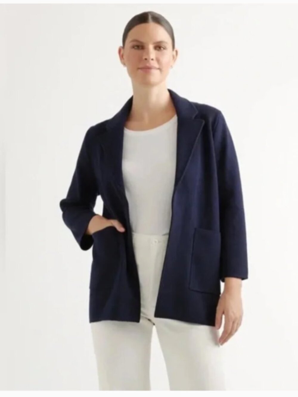 J. Crew Women's Eloise Sweater Blazer - Navy - Women's Medium